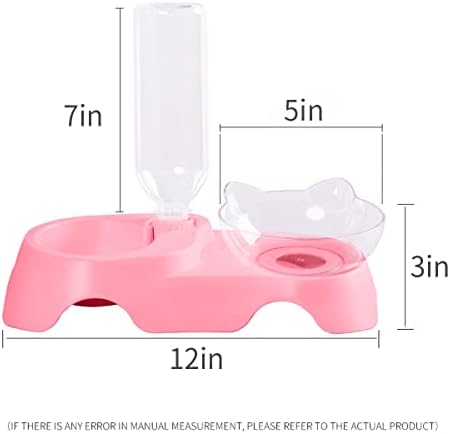 MILIFUN Double Dog Cat Bowls - Pets Water and Food Bowl Set, 15°Tilted Water and Food Bowl Set with Automatic Waterer Bottle for Small or Medium Size Dogs Cats - Image 6