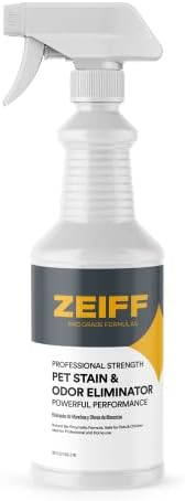 Zeiff Pet Stain and Odor Remover - Pet Odor Eliminator for Home and Professional Use - Carpet Stain Remover - Pet Urine Enzyme Cleaner for Dog and Cat Pee, Feces, and Fluids - 32 oz by Zeiff
