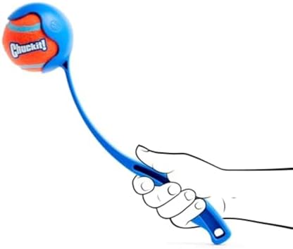 Chuckit! Dog Ball Launcher 12M Sport with 12" Handle Length for Medium 2.5" Dog Balls for Dogs 20-60 lb, Plastic Pet Fetch Ball Thrower, Perfect to Kids, Made in USA, Blue, 12in (Pack of 12) - Image 3