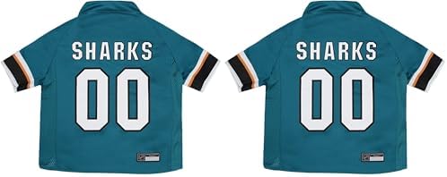 Pets First NHL San Jose Sharks Jersey for Dogs & Cats, X-Small. - Let Your Pet Be A Real NHL Fan!, X-Small Hockey Jersey (Pack of 2) by PETSFIRST