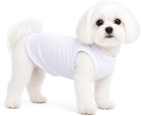 2018 Pet Clothes Dog Clothing Blank T-Shirt Tanks Top Vests for Small Middle Large Size Dogs 100% Cotton Dog Summer Vest Classic (S, White) by lovelonglong