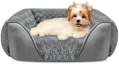 INVENHO Small Dog Bed Rectangle Washable Orthopedic Soft Calming Sleeping Durable Pet Cuddler with Anti-Slip Bottom by INVENHO