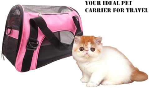 ZaneSun Cat Carrier,Soft-Sided Pet Travel Carrier for Cats,Dogs Puppy Comfort Portable Foldable Pet Bag Airline Approved (LightPink) - Image 6