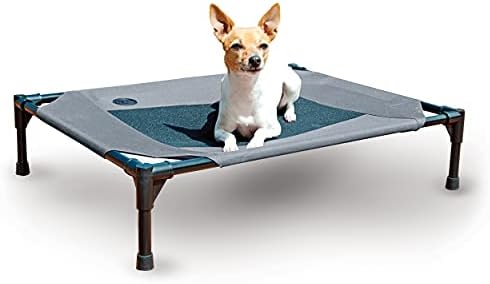 K&H Outdoor Elevated Dog Bed for Small & Medium Pets, Gray, Medium 32x25in by KHPetProducts