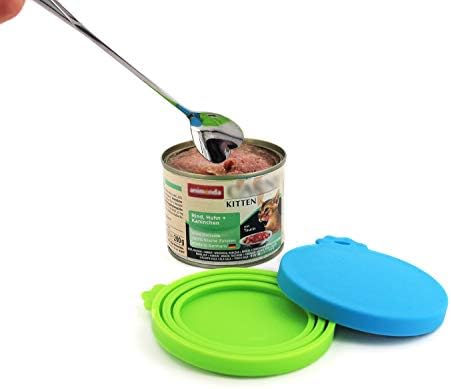 Comtim Pet Food Can Lids, Silicone Can Covers for Dog Cat Food, Universal Size Fit Small Medium Large Cans, 2 Pack and 1 Pet Food Cans Spoon - Image 6