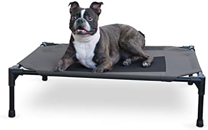 K&H Outdoor Elevated Dog Bed for Small & Medium Pets, Charcoal, 32x25in by KHPetProducts