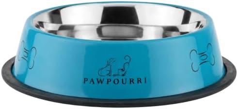 Stainless Steel Dog Bowl Pack of 2, Food & Water Bowl for Dogs, Durable Dog Feeding Bowl, Bowls for Medium Dogs, Easy to Clean, Anti-Skid Pet Bowl 24 oz (Blue & Grey) - Image 6