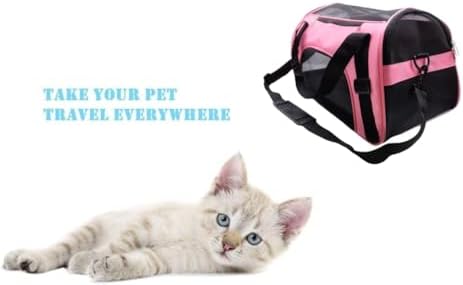 ZaneSun Cat Carrier,Soft-Sided Pet Travel Carrier for Cats,Dogs Puppy Comfort Portable Foldable Pet Bag Airline Approved (Medium-LightPink) - Image 6