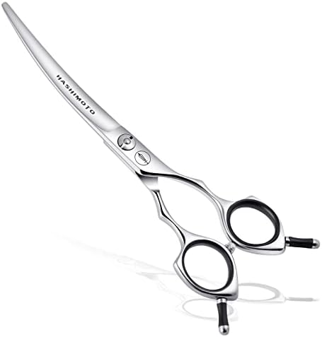 HASHIMOTO Curved Dog Grooming Scissors, 6.5 inch, Trimming Face and Paws. by HASHIMOTO