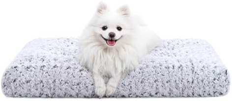 KSIIA Washable Dog Bed Small Dog Crate Bed Deluxe Plush Mat 23"x18" Gray by KSIIAPetProducts