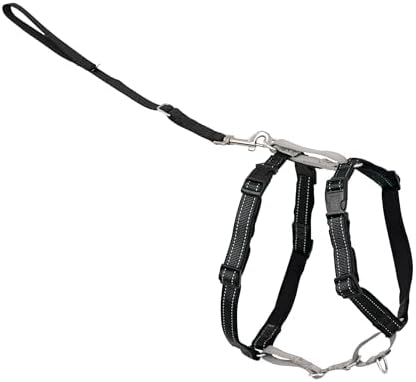 PetSafe 3 in 1 No-Pull Dog Harness - Walk, Train or Travel - Helps Prevent Pets from Pulling on Walks - Seatbelt Loop Doubles as Quick Access Handle - Reflective Accents - Extra Small, Black by PetSafe