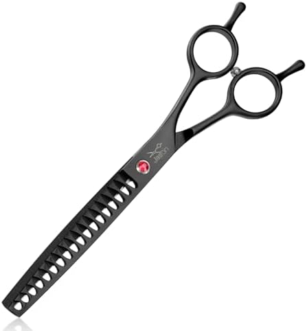 JASON Dog Grooming Chunker Scissors - 7" Professional Thinning Shears Black by JASONSCISSORS
