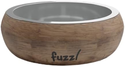 Fuzzl Titan Mango Wood & Stainless Steel Bowl 9.5 Inch Large - Natural Dog Bowl for Indoors and Outdoors with Rubber Base - Image 4
