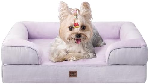 EHEYCIGA Orthopedic Small Dog Bed, Waterproof Memory Foam Washable Pet Beds by EHEYCIGA