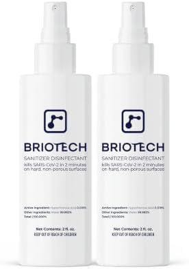 BRIOTECH Sanitizer Disinfectant, Hypochlorous Acid, Travel, 2 oz, 2-Pack by BRIOTECHUSA