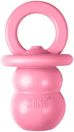 KONG Puppy Binkie, Natural Rubber Teething Toy, for Medium Puppies, Pink by KONG