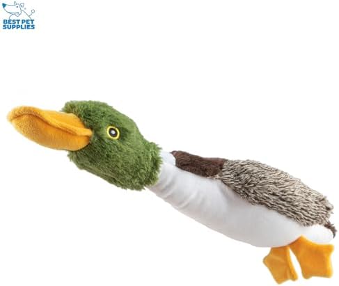 Best Pet Supplies Interactive Squeaky Dog Chew Toy, Ideal Dog Toys for Chewers, Small, Medium & Large Dogs, and Fetch Lovers - Mallard Duck (Gray, Gray, Brown), Small - Image 3