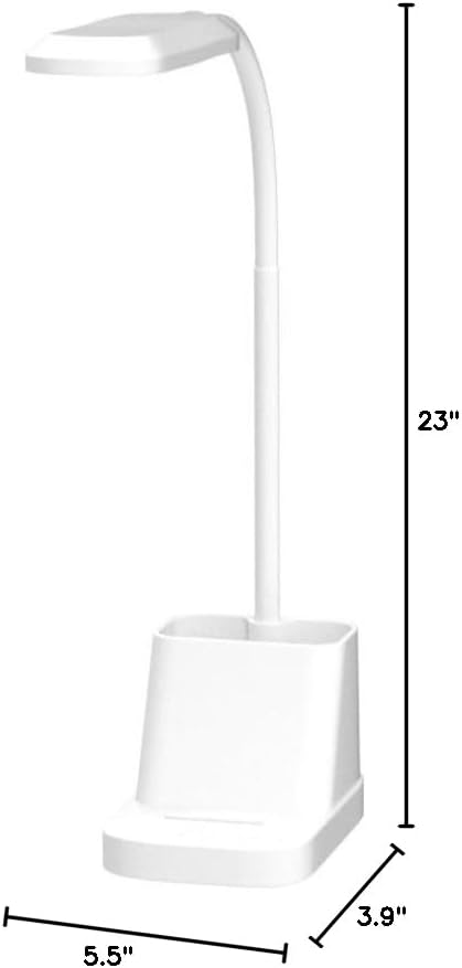AXX White LED Desk Lamp with USB Charging Port, Study Table Light | for College Dorm Room, Home Office Bedroom Essentials, 650LM, Flexible Gooseneck, Phone Mount, Pen Holder, Timer Settings - Image 7