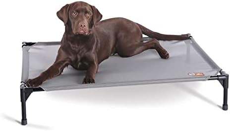 K&H Outdoor Elevated Dog Bed for Medium & Large Pets, Gray, Large 42x30in by KHPetProducts