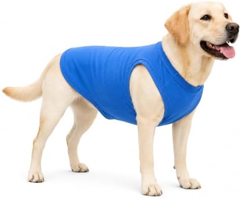 Pet Clothes Dog Clothing Blank T-Shirt Tanks Top Vests for Small Middle Large Size Dogs 100% Cotton Dog Summer Vest Classic (XXXL, Blue) by lovelonglong