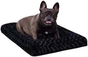 KSIIA Washable Dog Bed Medium Size Dog Crate Bed Pet Mat 29"x21" Black by KSIIAPetProducts