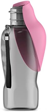 Kalimdor Dog Water Bottle, Leak Proof Portable Puppy Water Dispenser with Drinking Feeder for Pets Outdoor Walking, Hiking, Travel, Food Grade Plastic (27oz Pink) by MCMHomeGoods