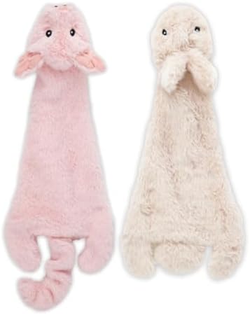 Best Pet Supplies 2-in-1 Stuffless Squeaky Dog Toy - Hare, Pig, Medium by BestPetSuppliesLLC