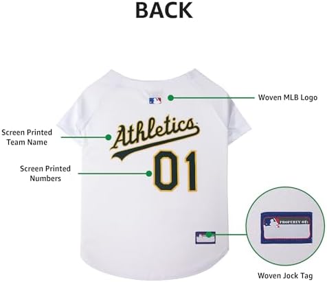 Official MLB Oakland Athletics Pet Jersey for Dogs & Cats, Size XX-Large - Stylish Baseball Jersey for Your Furry Fan- Show Off Team Spirit with The Perfect Fan Apparel Gear for Pet, Dog & Cat - Image 6
