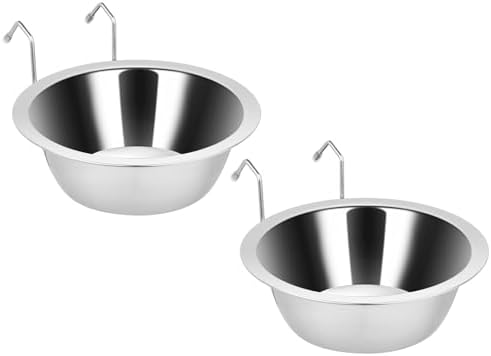 Fri4Free 2PCS 20oz Stainless Steel Hanging Kennel Water Bowls by Fri4Free