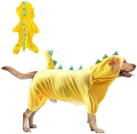 Hotumn Dinosaur Dog Halloween Costume Pet Dino Hoodie for Small Dogs (Small, Yellow) by Hotumn
