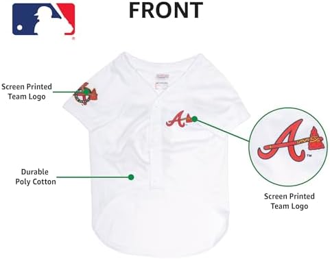 Official MLB Atlanta Braves Pet Jersey for Dogs & Cats, Size Small - Stylish Baseball Jersey for Your Furry Fan- Show Off Team Spirit with The Perfect Fan Apparel Gear for Pet, Dog & Cat - Image 6
