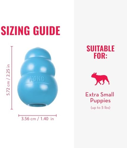 KONG Puppy, Natural Rubber Teething Chew Toy, for XS Puppies, Blue - Image 5