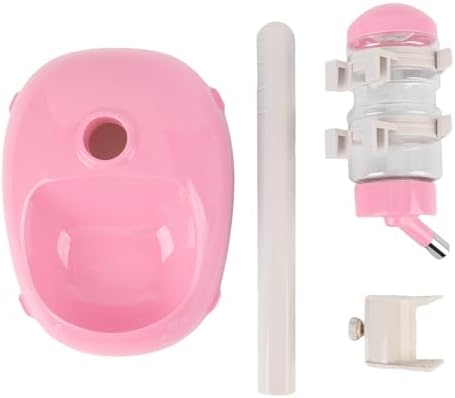 Pet Standing Water Dispenser, Adjustable Height Dog Water Bottle, with Food Feeder Bowl for Small Dogs Cats (Pink) - Image 6