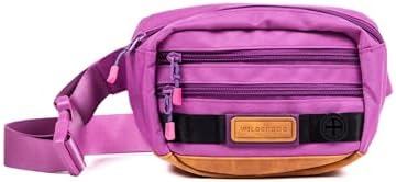 Wilderdog Utility Fanny Pack stores Treats, Balls, Keys in 3 Pockets with adjustable strap and Poop Bag dispenser (Lilac) by WILDERDOG
