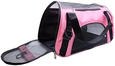 ZaneSun Cat Carrier,Soft-Sided Pet Travel Carrier for Cats,Dogs Puppy Comfort Portable Foldable Pet Bag Airline Approved (Medium-LightPink) - Image 2