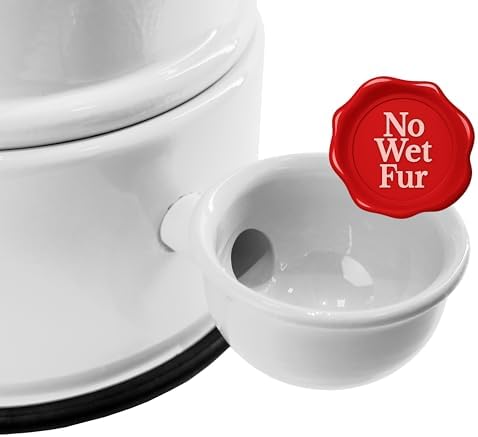 Pet Water Dispenser for Dogs and Cats, 47.3 oz – Gravity-Fed Aluminum Water Bowl, Prevents Wet Fur, Provides Continuous Fresh Water, Electrostatic Coated Finish, (White) - Image 3