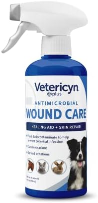 Vetericyn Plus Dog Wound Care Spray | Healing Aid and Skin Repair, Clean Wounds, Relieve Dog Skin Allergies, Safe for All Animals. 16 ounces by Vetericyn