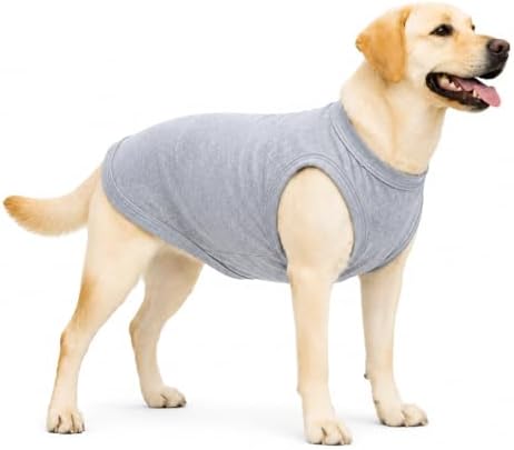 2018 Pet Clothes Dog Clothing Blank T-Shirt Tanks Top Vests for Small Middle Large Size Dogs 100% Cotton Dog Summer Vest Classic (XXXXL, Gray) by lovelonglong