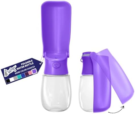WePet Foldable Portable Dog Water Bottle Puppy Water Dispenser with Drinking Feeder, 12 OZ, High-Temperature Resistant Leak Proof for Pets Outdoor Walking, Hiking, Travel, Food Grade Plastic BPA Free by WePet