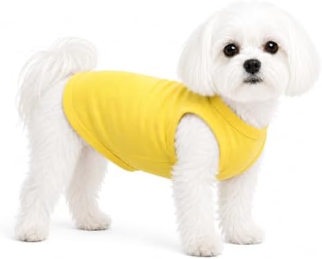 2018 Pet Clothes Dog Clothing Blank T-Shirt Tanks Top Vests for Small Middle Large Size Dogs 100% Cotton Dog Summer Vest Classic (M, Yellow) by lovelonglong