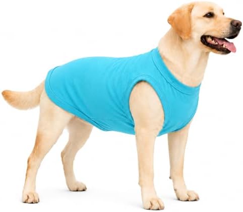 Pet Clothes Dog Clothing Blank T-Shirt Tanks Top Vests for Small Middle Large Size Dogs 100% Cotton Dog Summer Vest Classic (XXXL, Turquoise) by lovelonglong
