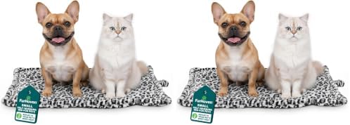 Furhaven ThermaNAP Self-Warming Cat Bed for Indoor Cats & Small Dogs, Washable & Reflects Body Heat - Quilted Faux Fur Reflective Bed Mat - Snow Leopard, Small (Pack of 2) by FurHaven