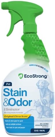 Eco Strong Pet Stain and Odor Remover - Cat Urine Enzyme Cleaner Destroyer, Urine Destroyer for Dogs, Pet Urine Enzyme Cleaner - 32 OZ by EcoStrong