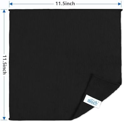 HOMEXCEL Black Cleaning Rags 5 Pack, Highly Absorbent Microfiber Cleaning Cloth for Kitchen, Lint Free, Scratch-Free, Reusable Microfiber Towels for House, Window and Glass, Cars, 11.5 X11.5 inch - Image 2