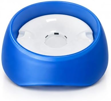 2-Pack Blue No Spill Dog Water Bowl, Pet Floating Water Bowl No Wet Mouth, Anti Splash Slow Water Feeder, Keeps Fur Dry Drinking Bowl for Dogs & Cats, Large Capacity Travel Friendly by Unknown