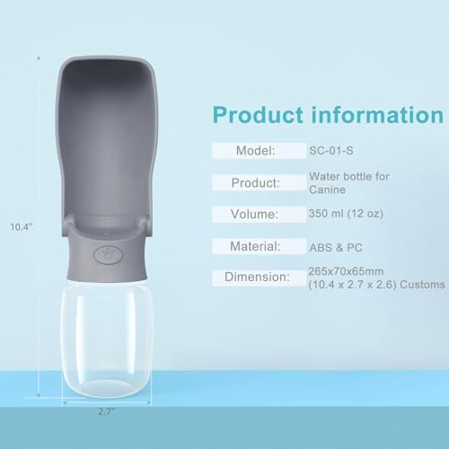 Portable Dog Small Animals Water Bottle for Walking 19 OZ or 12 OZ Pet Water Bottles for Puppy Medium Large Dogs Little Animals Water Dispenser Dog Small Animals Water Bowl - Image 5