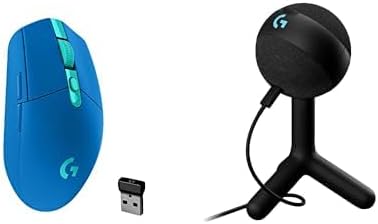 Logitech G305 Lightspeed Wireless Gaming Mouse, Blue + Yeti Orb RGB Gaming Microphone with LIGHTSYNC, USB Mic for Streaming by Unknown