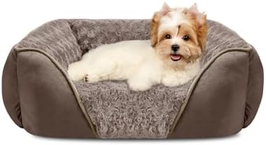 INVENHO Small Dog Bed Rectangle Washable Orthopedic Soft Calming Sleeping Durable Pet Cuddler with Anti-Slip Bottom by INVENHO