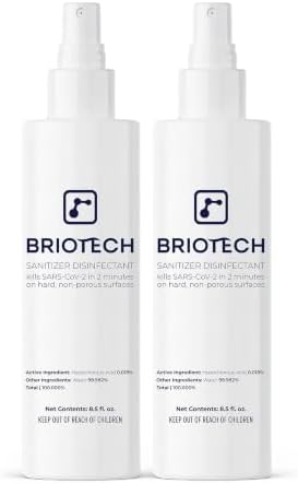 BRIOTECH Sanitizer Disinfectant, Hypochlorous Acid, 8.5 oz. 2-Pack by BRIOTECHUSA