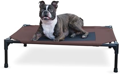 K&H Outdoor Elevated Dog Bed for Small & Medium Pets, Chocolate, 32x25in by KHPetProducts